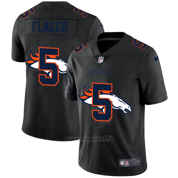 Maglia NFL Limited Denver Broncos Flacco Logo Dual Overlap Nero
